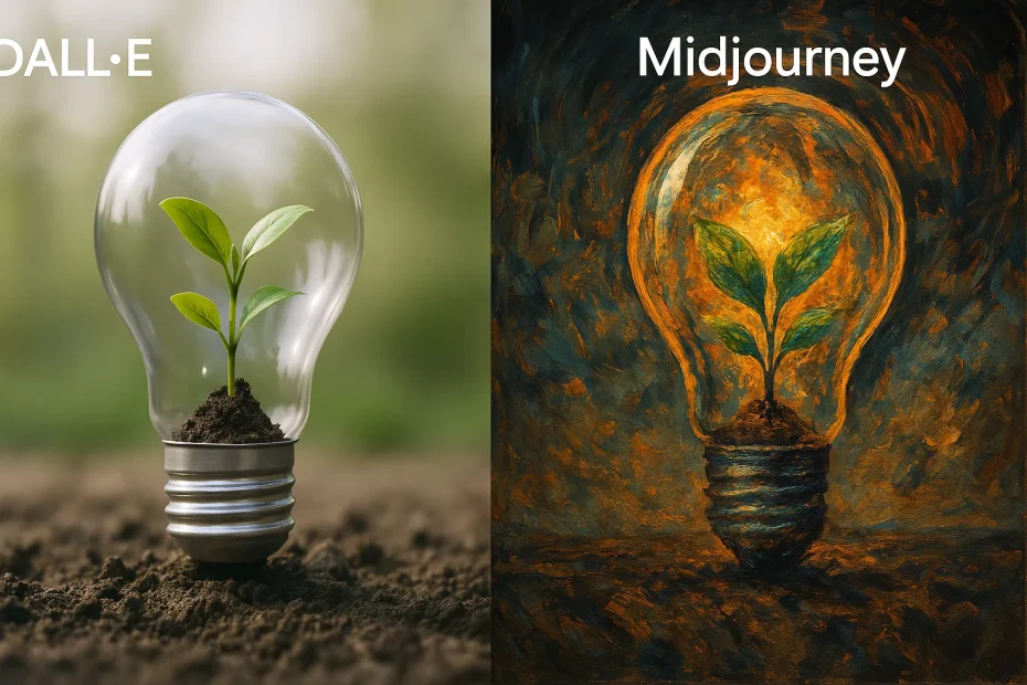 DALL·E vs Midjourney AI-generated image comparison